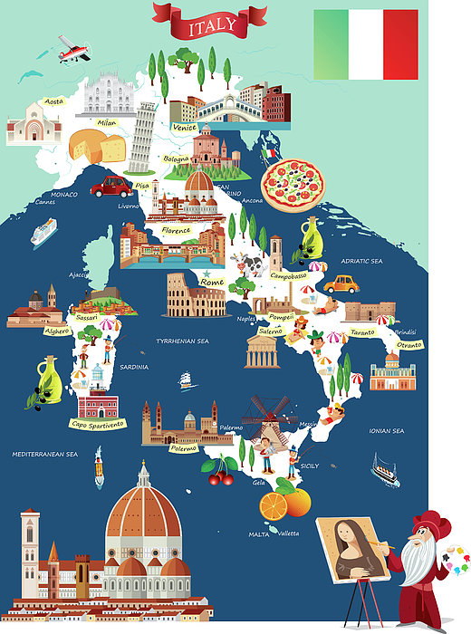 Vector Map Italy From Piece Puzzle Jigsaw Stock Illustration