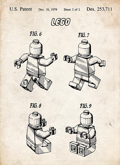 Lego Minifigure Patent Art Print by Stephen Chambers