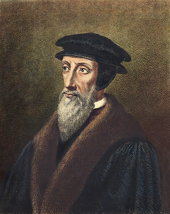 John Calvin (1509-1564) Throw Pillow for Sale by Granger