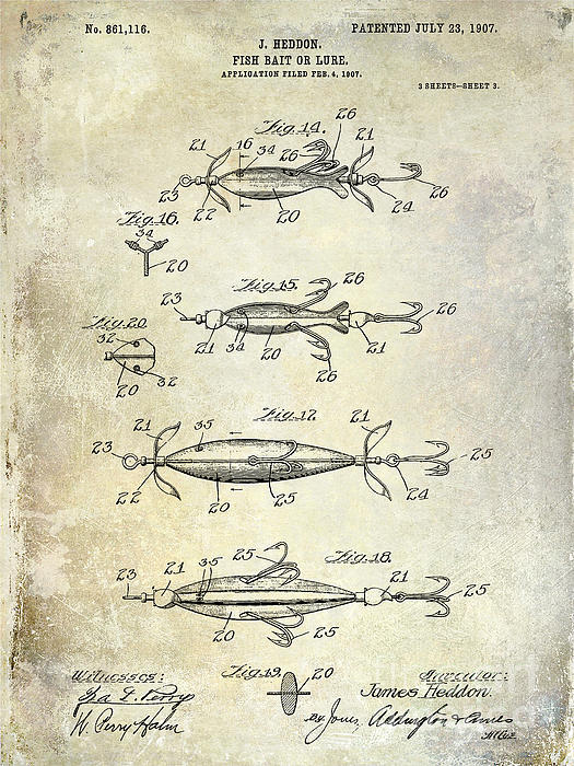 1935 Fishing Lure Patent iPhone 15 Plus Case by Jon Neidert - Fine