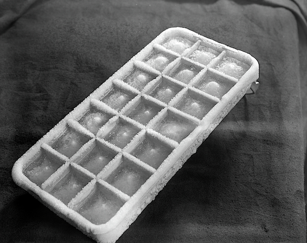 1930s Cold Frosty Aluminum Ice Cube Tray Zip Pouch by Vintage