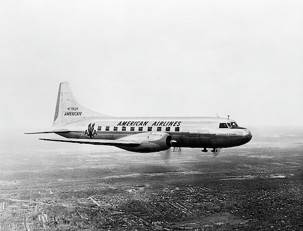 1940s 1950s American Airlines Convair Greeting Card by Vintage Images