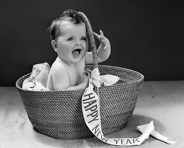 1940s Baby Sitting In Wicker Basket Yoga Mat by Vintage Images - Fine Art  America