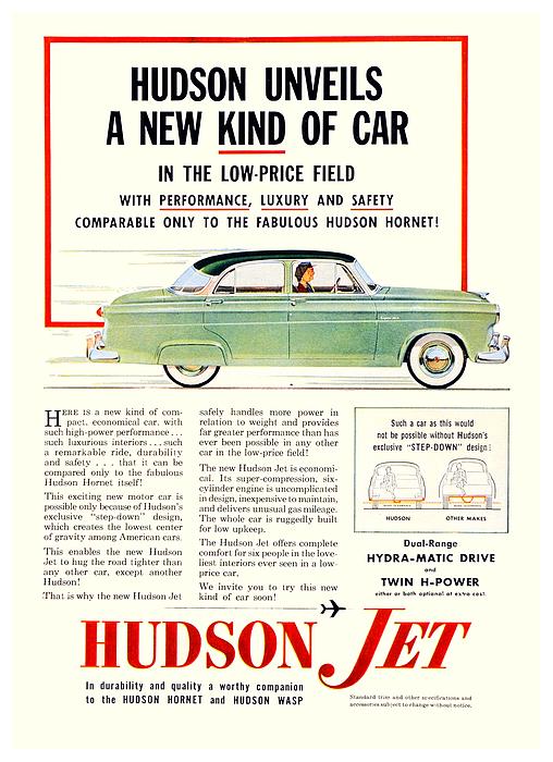 Hudson Hornet & Wasp color art 1952 HUDSON advertisement 