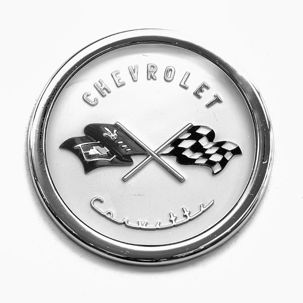 1954 Chevrolet Corvette Emblem Bw Print by Jeff Ferguson