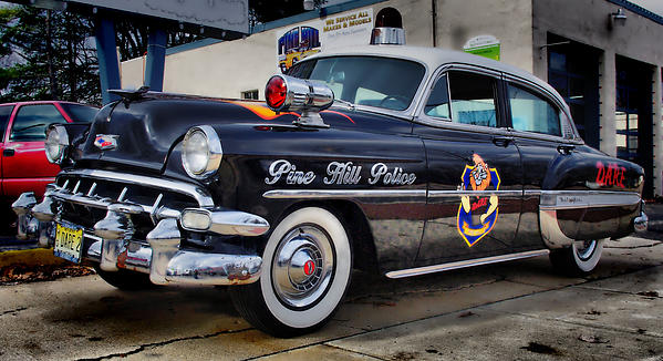 1954 Chevy Dare Police Car Pine Hill Nj Greeting Card For Sale By Thomas Macpherson Jr