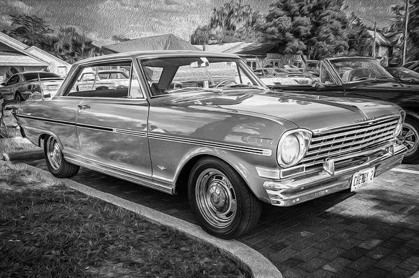 1963 Chevy II Nova Painted Bw by Rich Franco