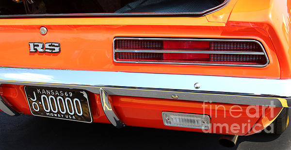 1969 Chevrolet Camaro RS - Orange - Rear End - 7609 Jigsaw Puzzle by Gary  Gingrich Galleries - Pixels