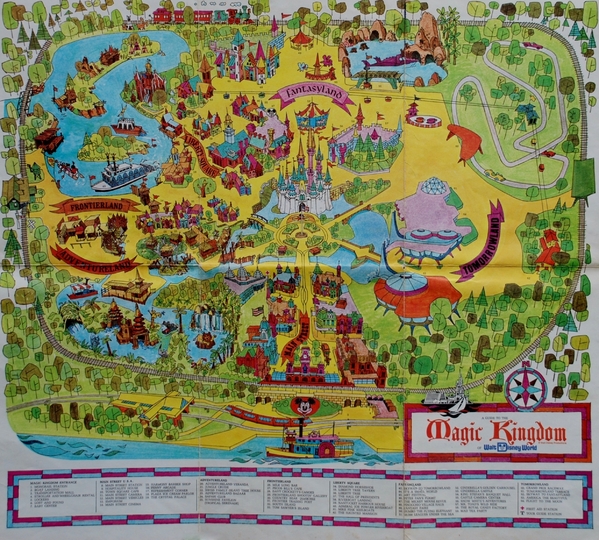 1971 Original Map Of The Magic Kingdom Beach Towel For Sale By Rob