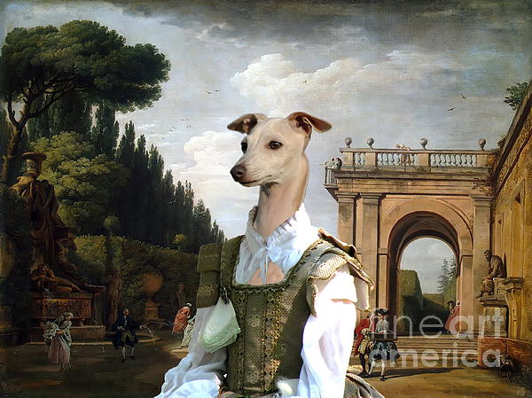 Italian Greyhound Art Canvas Print 4 Sticker by Sandra Sij Pixels