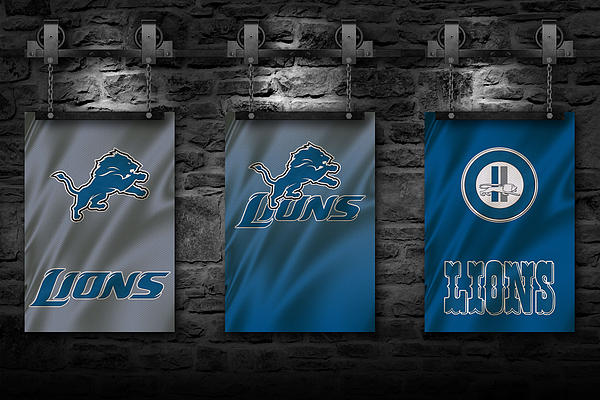 Football Team Flag Detroit Lions Shower Curtain