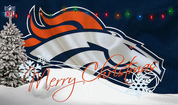 Denver Broncos Christmas Card Greeting Card by Joe Hamilton