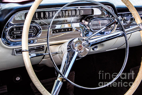 1959 Cadillac Coupe De Ville dash Old Photo steering wheel