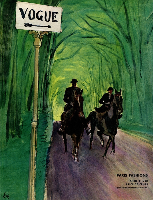 Carl Oscar August Erickson - A Vogue Cover Of A Couple Riding Horses