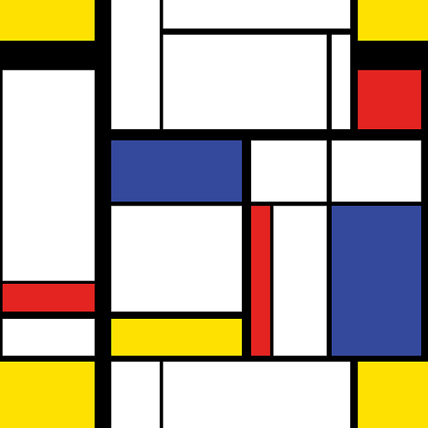 Abstract Modern Painting In Mondrian Greeting Card For Sale By Lars Poyansky