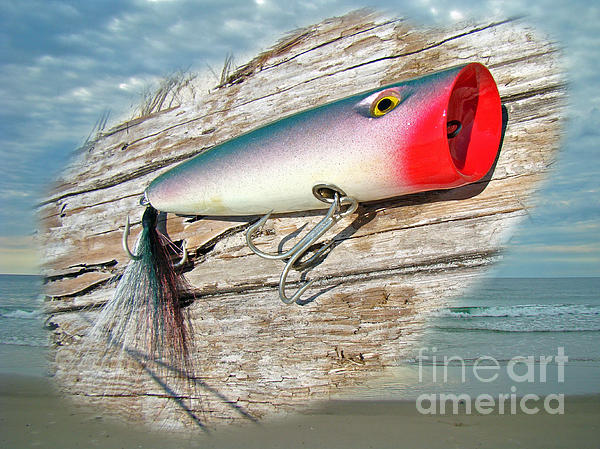 AJS Big Mouth Popper Saltwater Fishing Lure Bath Towel by Carol Senske -  Fine Art America