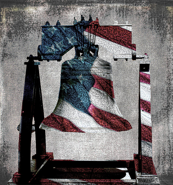 Lesa Fine - All American Liberty Bell Art_Denim