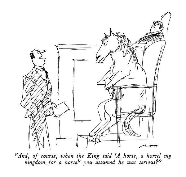 And, Of Course, When The King Said 'a Horse Wood Print by Al Ross - Conde  Nast