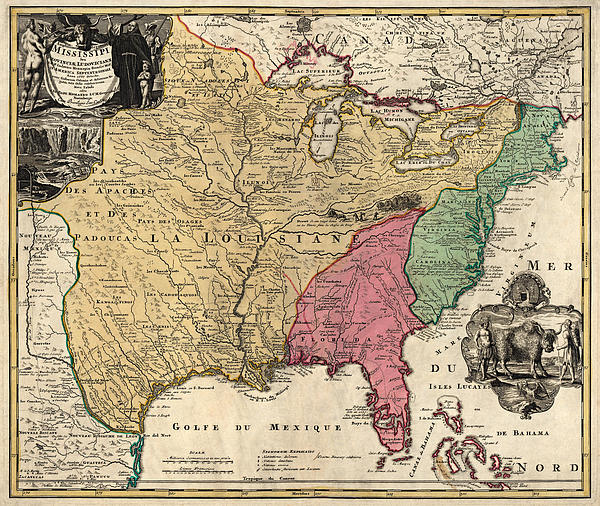 Antique Map of Colonial America by Johann Baptist Homann - circa 1763 ...