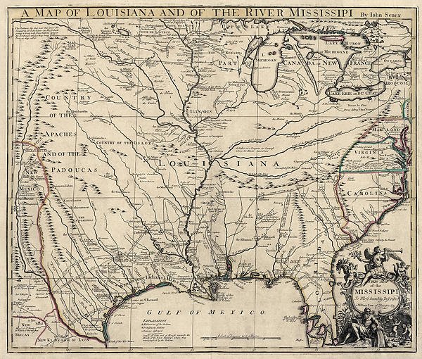 Antique Map of Louisiana and the Mississippi River by John Senex - 1721 ...