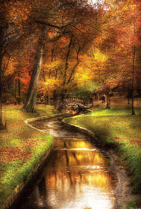 Mike Savad - Autumn - Landscape - By a little bridge 