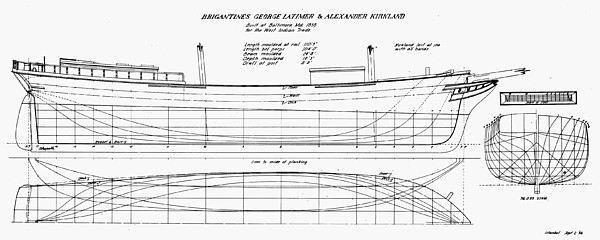 Brigantine Plans, 1858 T-Shirt for Sale by Granger