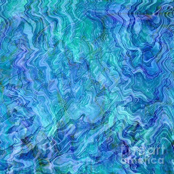 Caribbean Blue Abstract Round Beach Towel for Sale by Carol Groenen