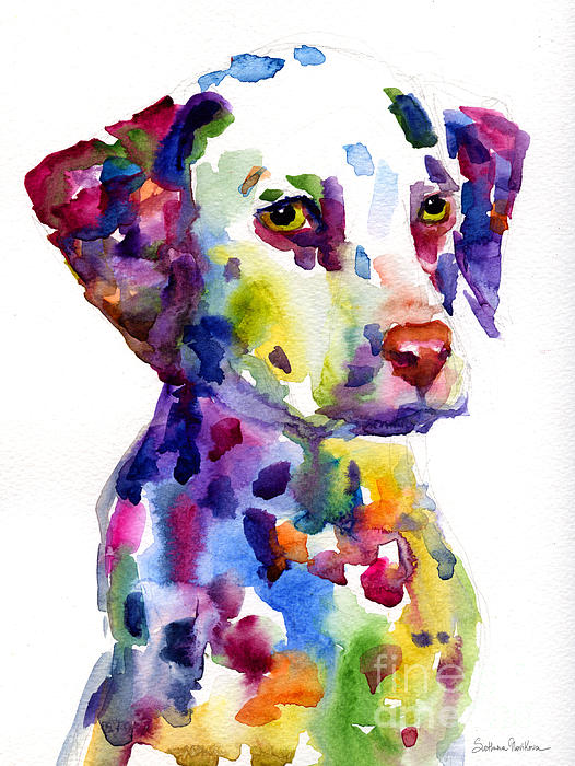 Colorful Dalmatian puppy dog portrait art T-Shirt by Svetlana Novikova -  Pixels