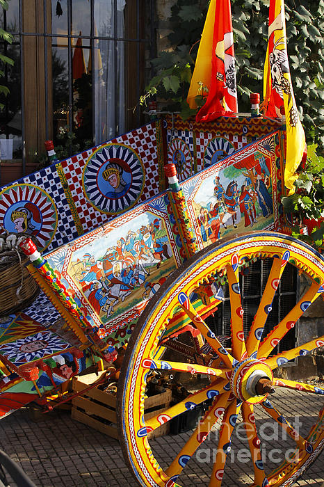 Stefano Senise - Colorful decorated horse carriage Cefalu Palermo Sicily Italy