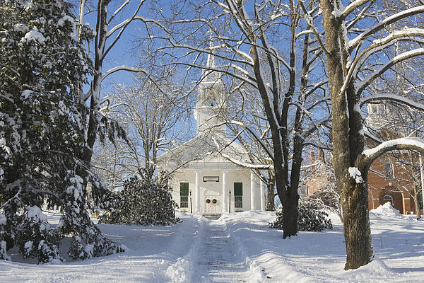 Keith Webber Jr - Country Church In Winter Wiscasset Maine