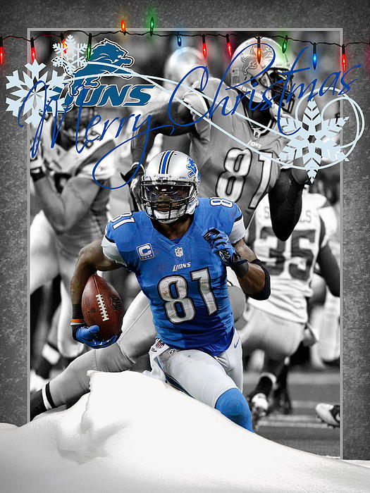 Detroit Lions Touchdown Santa Claus Christmas Cards 2 by Joe Hamilton