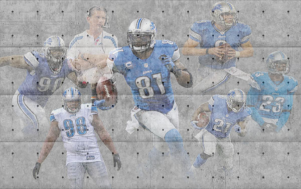 Detroit Lions Christmas Card Greeting Card by Joe Hamilton