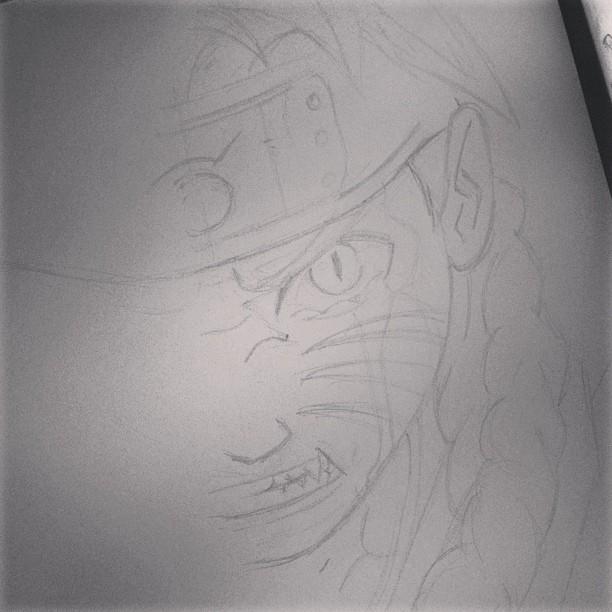 Naruto Half Demon, Pencil drawing I did of Naruto in his ha…
