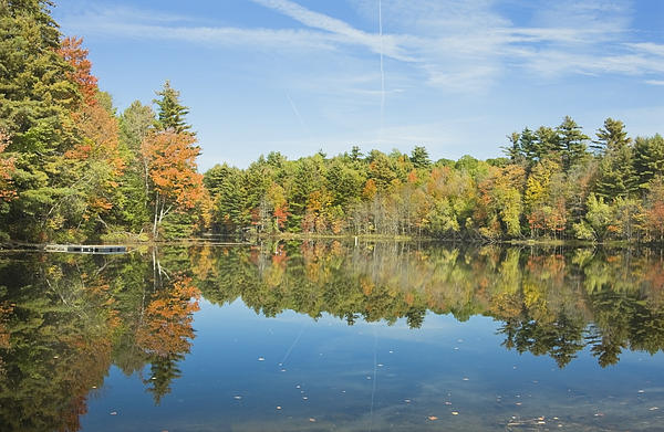 Fall Reflections On Torsey Pond Readfield Maine by Keith Webber Jr