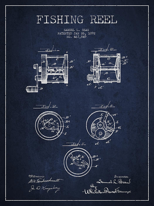 Vintage Fishing Lure Patent Drawing from 1969 #3 Greeting Card by Aged Pixel