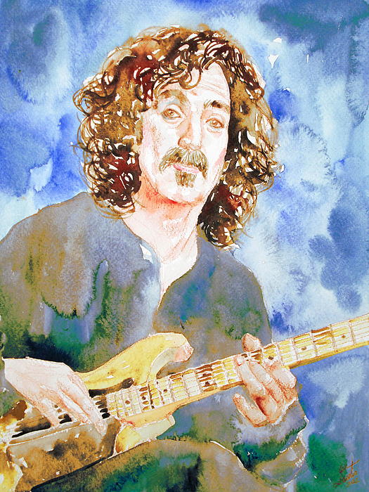 FRANK ZAPPA PLAYING the GUITAR watercolor portrait Face Mask for Sale ...