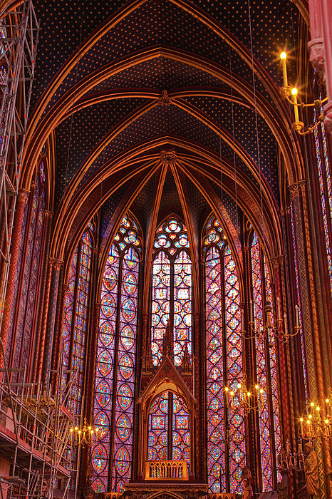 Gothic Architecture Inside Sainte Throw Pillow by Julian Elliott