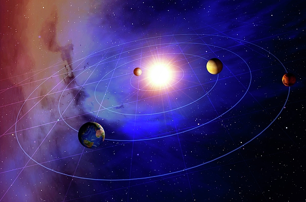 Inner System Inner Solar System Planets Greeting Card by Science Photo Library