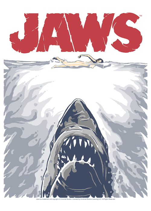 Jaws Graphic Poster Adult Regular Fit T-Shirt