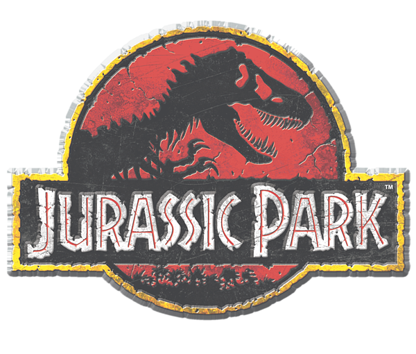 NEW UNWORN Jurassic Park Original Movie Stone Logo Charcoal T-Shirt