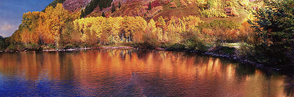 OLena Art by Lena Owens - Vibrant DESIGN - Fall Golden Touch - Aspen Glory by Lake Maroon