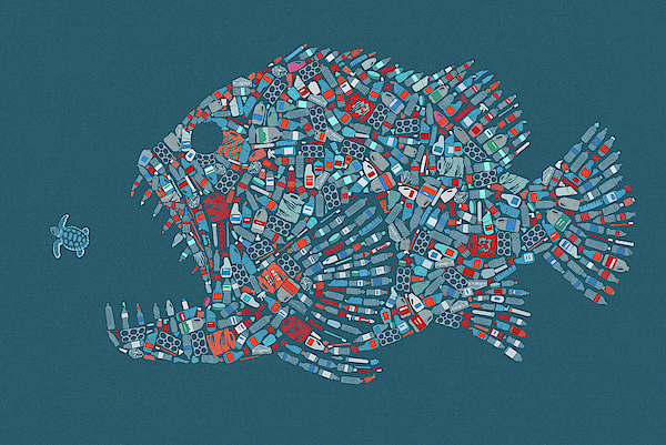 Large Fish Formed From Plastic Waste Jigsaw Puzzle