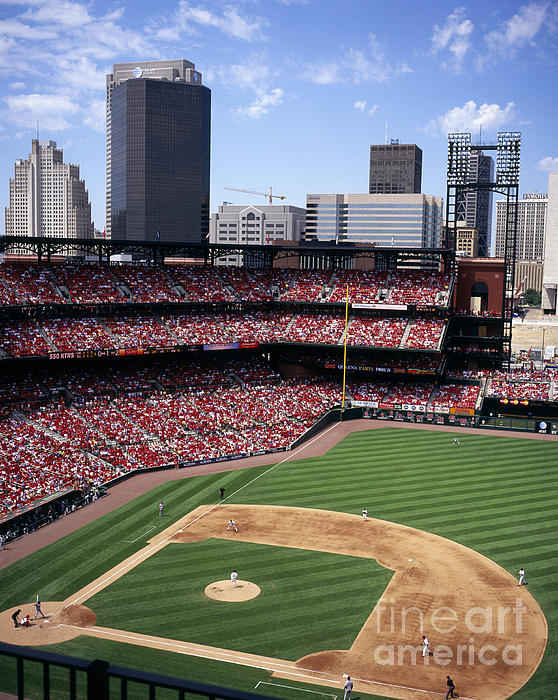 Left Field at Busch Stadium Kids T-Shirt by Tracy Knauer - Fine