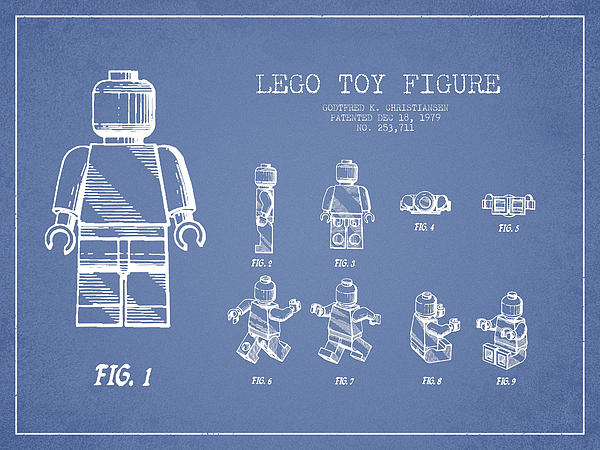 Lego Toy Building Brick Patent - Vintage Paper Tote Bag (18 x 18) by Aged Pixel