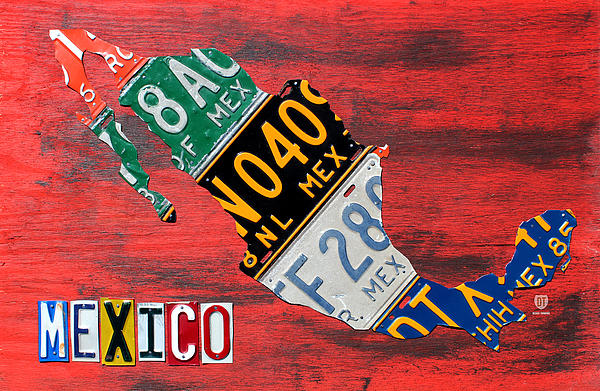 https://images.fineartamerica.com/images-medium-5/license-plate-map-of-mexico-recycled-car-tag-vintage-art-on-red-wood-plank-design-turnpike.jpg