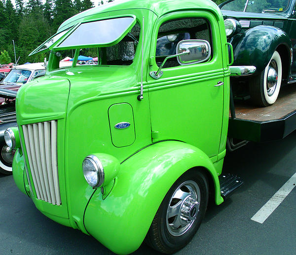 Lime Ford 1947 Coe Truck Greeting Card