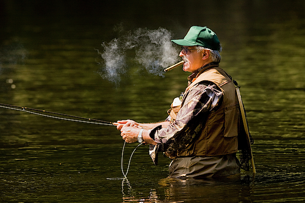 Man Fly Fishing Farmington River, Conn T-Shirt by Carl D. Walsh - Pixels