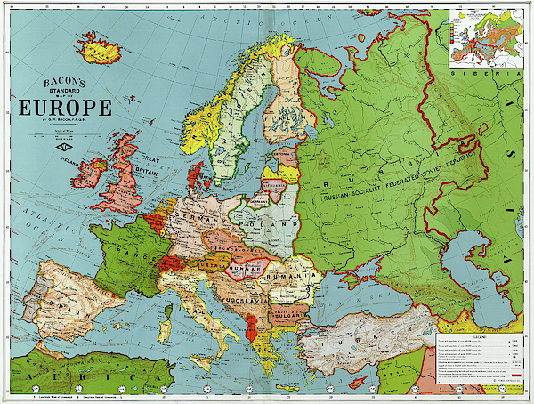 Map Europe, 1920 Fleece Blanket for Sale by Granger