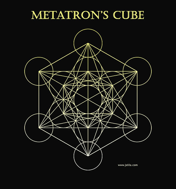 Metatron's Cube - Black Greeting Card for Sale by Jelila Jelila