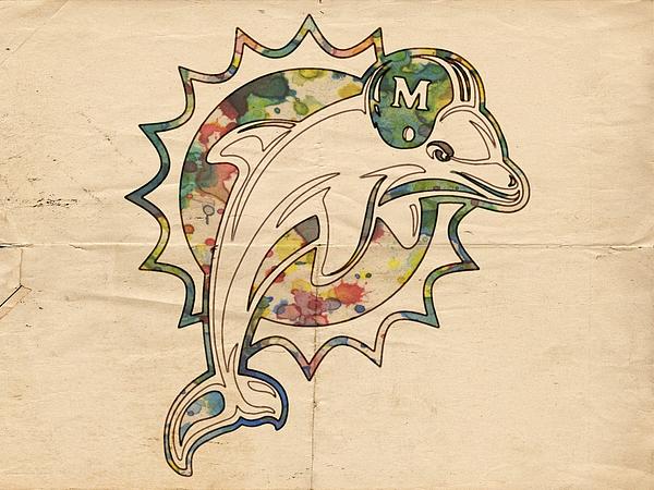 Miami Dolphins Logo Art Poster by Florian Rodarte - Florian Rodarte - Artist  Website